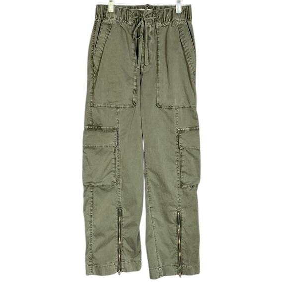Abercrombie & Fitch Pull-On Wide Leg Cargo Pant in Green XXS - Picture 2 of 7